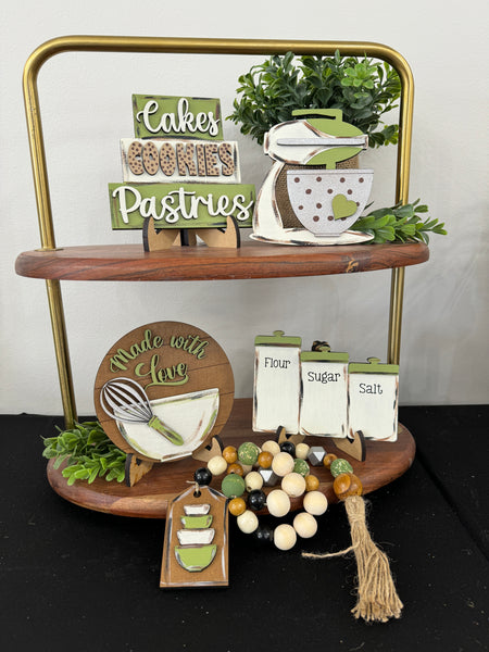 Baking Collection- navy, black, green options leave color in notes